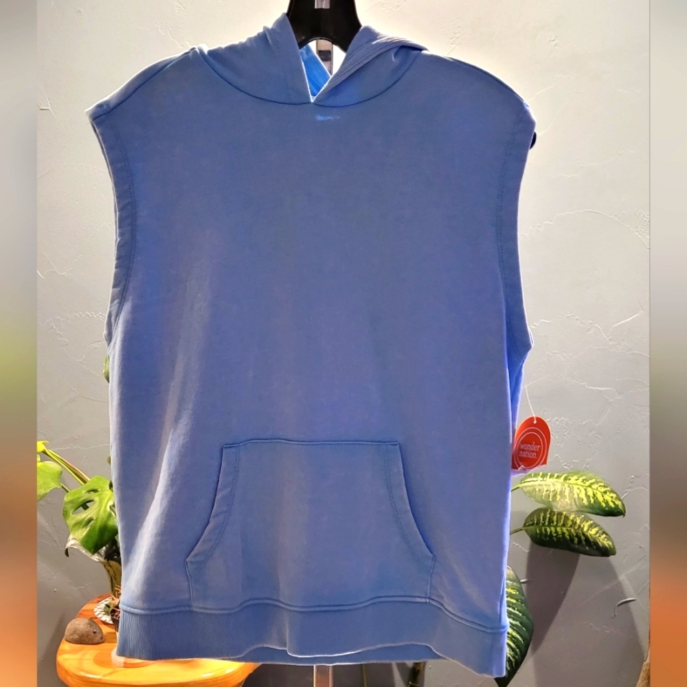 Wonder Nation Teen Husky 10-12 light blue muscle shirt with hoodie